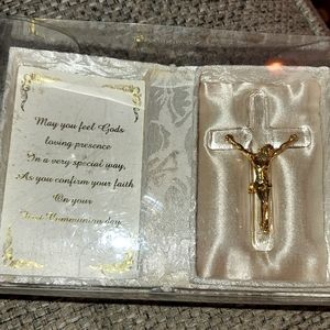 1st Communion Cross inside padded box